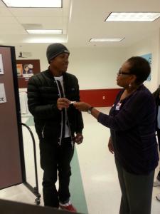 Baltimore City resident Justin Coleman, 18, votes for the first time