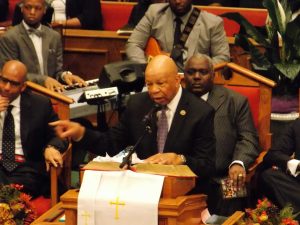 Rep. Elijah Cummings speaking at Freddie Gray's funeral.