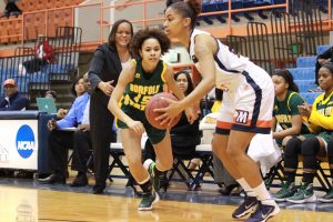 Junior Danielle Robinson prepares to shoot against Norfolk State. Photo by Terry Wright.