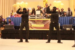 Members of Alpha Phi Alpha perform at the Project X Stroll Competition.  Photo by Terry Wright.
