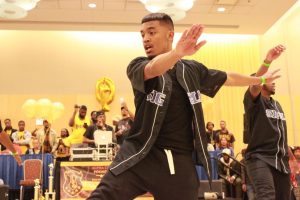 Members of Phi Beta Sigma perform at the Project X Stroll Competition.  Photo by Terry Wright.