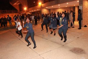 The Alpha Nu Omega Spring 2016 probate in Jenkins Pit.  Photo by Terry Wright.