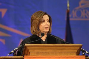 Rep. Nancy Pelosi addressing the class of 2016. 