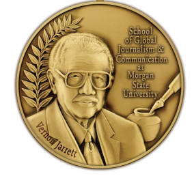 Picture of the medal of the Vernon Jarrett award.