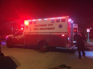 An ambulance prepares to take a Morgan student to Good Samaritan Hospital. Photo by Benjamin McKnight III.