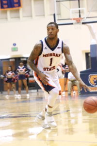 Junior guard Isiah Graves handles the ball in a 77-60 win against FAMU. Photo by Terry Wright.